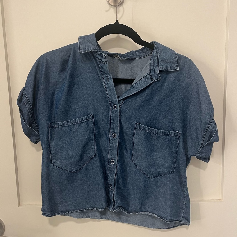 Zara Basic denim top.